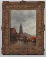 C. Tronet (École du XIXe)
La marché à Honfleur, 1889
Huile sur...