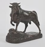 Isidore Jules BONHEUR (1827-1901)
Taureau antérieur droit levé
Épreuve en bronze à...