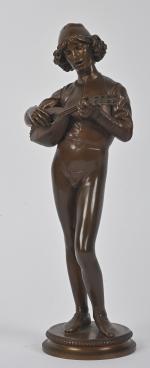 Paul DUBOIS (1829-1905)
Le Page Florentin
Bronze à patine médaille. Fonte d'édition...
