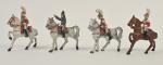 Quiralu, Napoléon à cheval et ses 3 carabiniers
saluant, drapeau (manque...