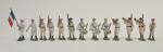 Quiralu, régiment de 13 marins au défilé
tenue blanche, avec officier,...