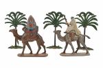 Quiralu, Armées d'Afrique, les méharistes au défilé :
chameau avec bassour...