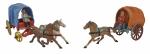 Quiralu, Far-west : chariot quatre roues,
deux chevaux et conducteur et...