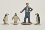 Quiralu, le cirque : Monsieur Loyal
et 3 pingouins.