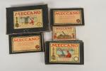 Meccano, 5 boîtes dont 3, complémentaires 2A et 3A noires,
accessoires...