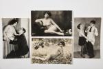 Nus féminins, couples enlacés
Ensemble de 44 photographies, c. 1930-40.
Tirages argentiques.
8,7...