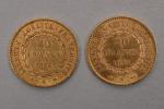 Deux pièces de 20 francs or au Génie, 1878 (A)...