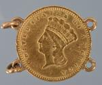 Petite pièce 1 Dollars or
de 1856, avec femme coiffée de...