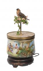 Bontems
Rare oiseau chanteur sur cache-pot en porcelaine, oiseau branché avec...