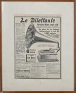 Phonographe, 3 pièces encadrées :
- Couverture du petit parisien du...