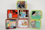 D'après Hergé, Les aventures de Tintin, 
7 boîtes à biscuits...