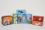 D'après Hergé, Les aventures de Tintin, 
8 boîtes à biscuits...