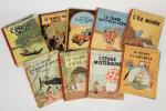 Hergé, Les aventures de Tintin, ed. Casterman, 9 albums, état...