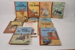 Hergé, Les aventures de Tintin, ed. Casterman, 12 albums :...