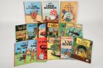 Hergé, Les aventures de Tintin, ed. Casterman, 15 albums :...