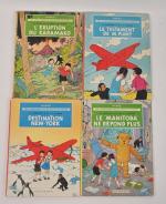 Hergé, Les aventures de JO, Zette et Jocko. 4 albums,...
