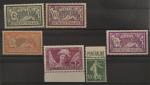 FRANCE Plaquette de timbres avec adhérence 143/145, 208 signé Calves,...