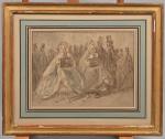 Constantin GUYS (1802/05-1892)
Elégantes aux manchons
Pinceau, encre, et aquarelle sur papier
Non-signé...