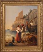 Ferdinand PUIGET ? (Actif vers 1840)
Le départ du pêcheur 
Sur...