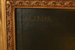 Jacques EDMOND LEMAN (1829-1889)
Grand portrait de femme lisant
Huile sur toile,...