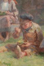 Paul Dominique PHILIPPOTEAUX (1846-1923)
Le gouter d'enfants
Huile sur toile signée en...