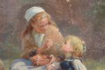 Paul Dominique PHILIPPOTEAUX (1846-1923)
Le gouter d'enfants
Huile sur toile signée en...
