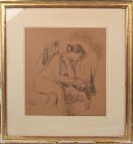 Albert ANDRÉ (1869-1954)
Femme assoupie sur un fauteuil
Crayon sur papier calque...