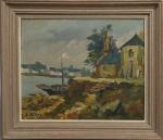 Etienne BELLAN (1922-2000)
Petite chapelle sur le golf
Huile sur toile
Signée en...