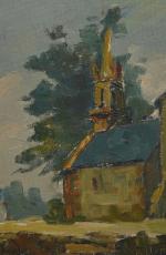 Etienne BELLAN (1922-2000)
Petite chapelle sur le golf
Huile sur toile
Signée en...