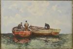 Albert CAUSSIN (XIXe - XXe)
La pêche et barques échouées
Deux aquarelles...