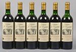 6 bouteilles, Pomerol, Château Le Castelot, 1990. Bouchons engagés. 3...