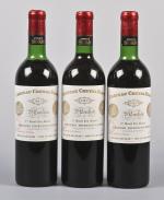 3 bouteilles, Saint-Emilion Grand Cru Classé, Château Cheval Blanc, 1er...