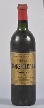 1 bouteille, Margaux, Château Brane-Cantenac, 2ème Grand Cru Classé, 1987....