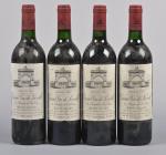 4 bouteilles, Saint-Julien, Château Léoville-Las-Cases, 2ème Grand Cru Classé, 1991....