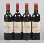 4 bouteilles, Pauillac, Château Lynch-Bages, 5ème Grand Cru Classé, 1990....