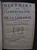 (1 vol.) [La Caille, Jean de]. - Histoire de l'imprimerie...