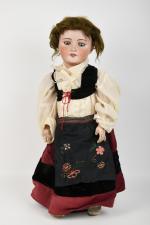Grande poupée tête porcelaine Unis France moule 301, 
taille 15,...