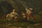 Attribué à Nicolas Jacques Julliard (1715-1790)
La pêche, paysage animé
Huile sur...