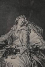 D'après Jean-Baptiste GREUZE (1725-1805)
La Philosophie endormie
Gravure
Encadrée sous verre
40,5 x 31...