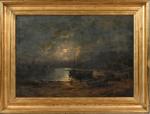 Jules DUPRÉ
(Nantes 1811 - L'Isle-Adam 1889)
Paysage à la barque au...