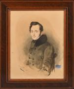 Théophile FRAGONARD
(Paris 1806 - Neuilly-sur-Seine 1876)
Portrait de jeune homme
Crayon noir...