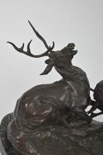 Thomas CARTIER (1879-1943)
Combat de Cerfs
Epreuve en bronze à patine brun
Signée...