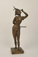 Mestais (XIXe-XXe)
Arlequine
Epreuve en bronze patiné doré
Signée sur la terrasse
H. :...