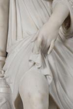 Gaetano MERCANTI (XIXe)
Femme au bain, 1881
Sculpture en marbre de Carrare...