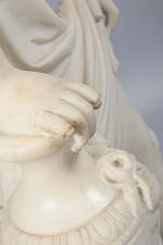 Gaetano MERCANTI (XIXe)
Femme au bain, 1881
Sculpture en marbre de Carrare...