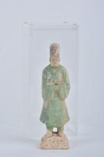 CHINE - Dynastie MING  (1368 - 1644)
Statuette d'attendant en...