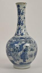 CHINE - Période Transition, XVIIe siècle
Vase bouteille en porcelaine, le...