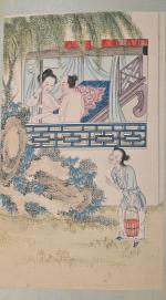 CHINE - XIXe siècle
Album comprenant douze encres et couleurs sur...