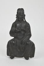 CHINE - Dynastie MING  (1368 - 1644)
Statuette de Guandi...