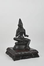 INDE DU SUD, VIJAYANAGAR - XVIe siècle
Statuette d'Uma en bronze...